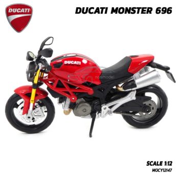 โมเดล ดูคาติ DUCATI MONSTER 696 สีแดงดำ (Scale 1:12) โมเดลมอเตอร์ไซด์ พร้อมตั้งโชว์