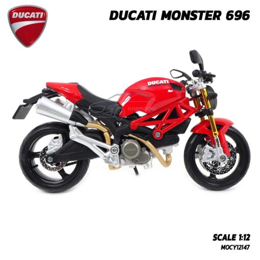 โมเดล ดูคาติ DUCATI MONSTER 696 สีแดงดำ (Scale 1:12) โมเดล Ducati ของแท้ ของขวัญ ของสะสม
