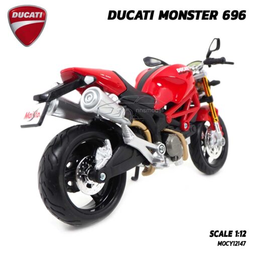 โมเดล ดูคาติ DUCATI MONSTER 696 สีแดงดำ (Scale 1:12) โมเดลบิ๊กไบค์ พร้อมตั้งโชว์