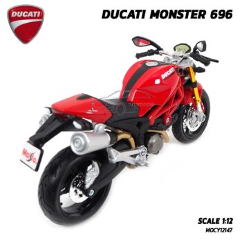 โมเดล ดูคาติ DUCATI MONSTER 696 สีแดงดำ (Scale 1:12) โมเดลบิ๊กไบค์ Ducati ของแท้