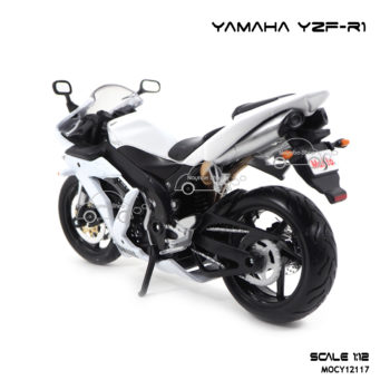 โมเดลบิ๊กไบค์ YAMAHA YZF-R1 สีขาว ล้อหลัง