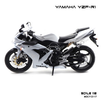 โมเดลบิ๊กไบค์ YAMAHA YZF-R1 สีขาว ข้างซ้าย