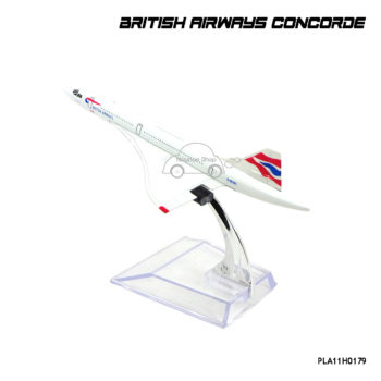 โมเดลเครื่องบินเหล็ก British Airways Concorde มีฐานวางตั้งโชว์