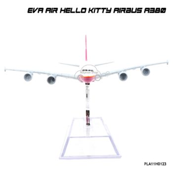 โมเดลเครื่องบิน EVA AIR HELLO KITTY AIRBUS A380 เครื่องบินจำลองเหมือนจริง 4 เครื่องยนต์