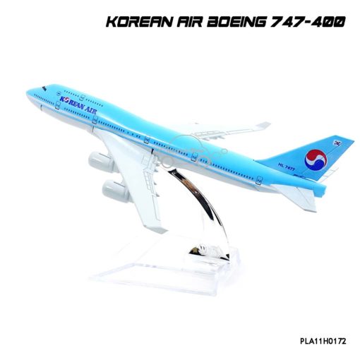 โมเดลเครื่องบิน KOREAN AIR Boeing 747-400 พร้อมฐานวางตั้งโชว์