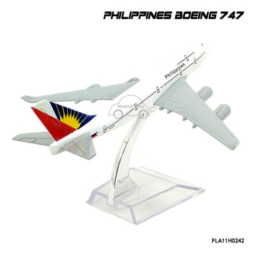 โมเดลเครื่องบิน PHILIPPINES Boeing 747 พร้อมฐานวางตั้งโชว์