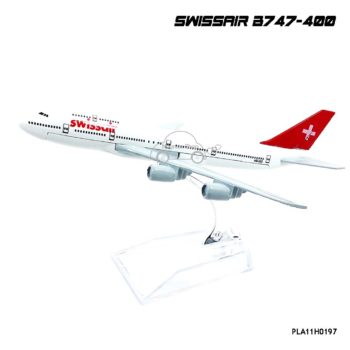 โมเดลเครื่องบิน SWISSAIR B747-400 ตัวลำทำจากเหล็ก