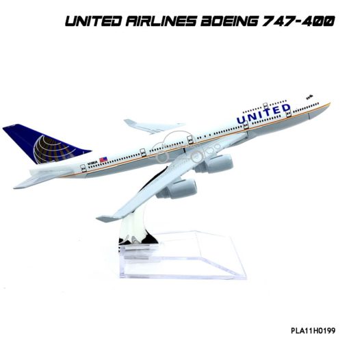 โมเดลเครื่องบิน United Airlines Boeing 747-400 โมเดลจำลองเหมือนจริง