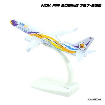 โมเดลเครื่องบิน นกแอร์ NOK AIR Boeing 737-800 สีขาวเหลือง ตัวลำทำจาเหล็กอย่างดี