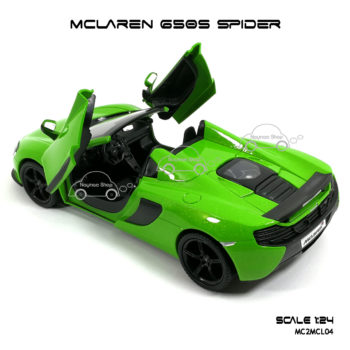 โมเดล MCLAREN 650S SPIDER สีเขียว ภายในรถเหมือนจริง