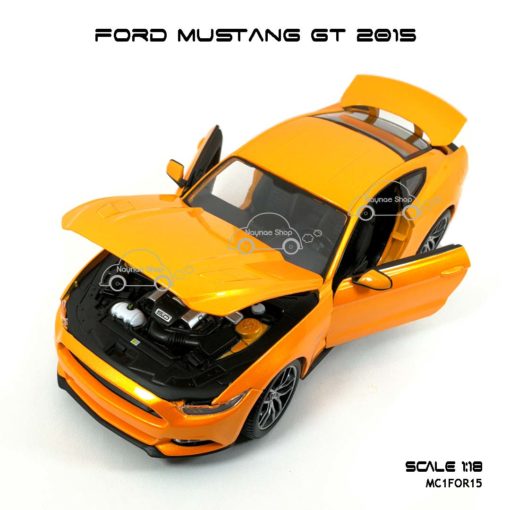 โมเดล ฟอร์ด มัสแตง FORD MUSTANG GT 2015 สีส้ม (1:18) เปิดได้ครบ