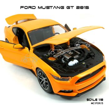 โมเดล ฟอร์ด มัสแตง FORD MUSTANG GT 2015 สีส้ม (1:18) เครื่องยนต์เหมือนจริง