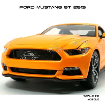 โมเดล ฟอร์ด มัสแตง FORD MUSTANG GT 2015 สีส้ม (1:18) หน้ารถเท่ห์ๆ