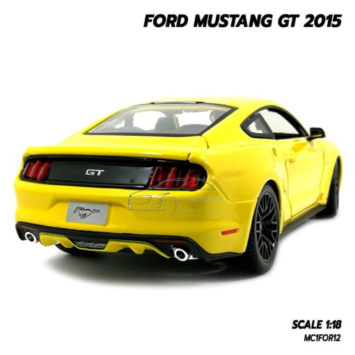 โมเดลฟอร์ด FORD MUSTANG GT 2015 มัสแตง สีเหลือง (Scale 1:18) โมเดลรถของสะสม จำลองเหมือนจริง