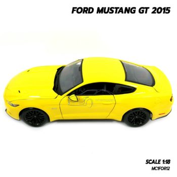 โมเดลฟอร์ด FORD MUSTANG GT 2015 มัสแตง สีเหลือง (Scale 1:18) โมเดลรถของสะสม ประกอบสำเร็จ ผลิตโดยแบรนด์ Maisto