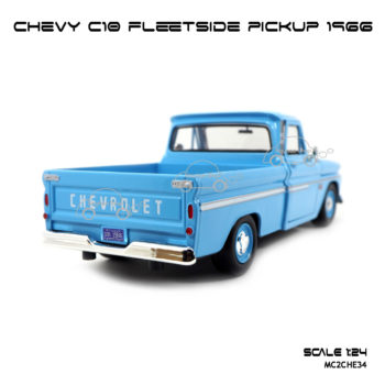 โมเดล รถกระบะ CHEVY C10 FLEETSIDE PICKUP 1966 สีฟ้าอ่อน (1:24)