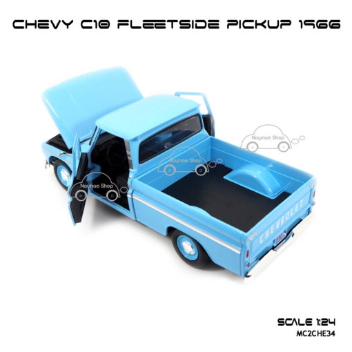 โมเดล รถกระบะ CHEVY C10 FLEETSIDE PICKUP 1966 สีฟ้าอ่อน