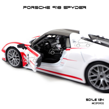 โมเดลซุปเปอร์คาร์ PORSCHE 918 SPYDER (Scale 1:24) ภายในสวยงาม