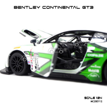 โมเดลรถ BENTLEY CONTINENTAL GT3 โมเดลรถเหล็ก ภายในรถจำลองเหมือนจริง