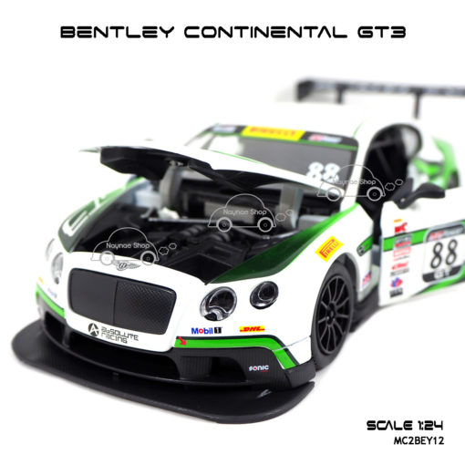 โมเดลรถ BENTLEY CONTINENTAL GT3 โมเดลรถเหล็ก เครื่องยนต์จำลองเหมือนจริง