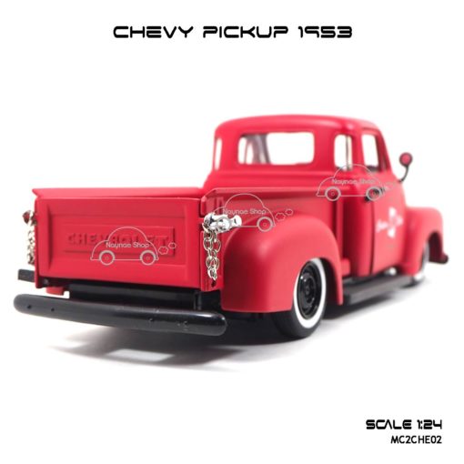 โมเดลรถ CHEVY PICKUP 1953 สีแดง (Scale 1:24) ท้ายงามๆ