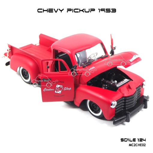 โมเดลรถ CHEVY PICKUP 1953 สีแดง (Scale 1:24) เปิดได้ครบ