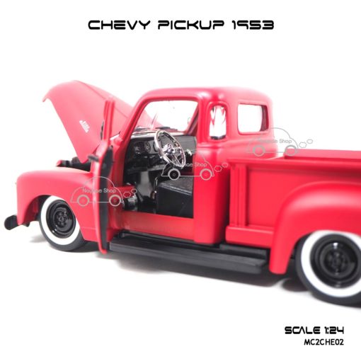 โมเดลรถ CHEVY PICKUP 1953 สีแดง (Scale 1:24) ภายในรถ