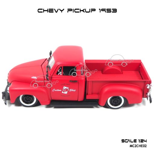 โมเดลรถ CHEVY PICKUP 1953 สีแดง (Scale 1:24) โมเดลเหมือนจริง