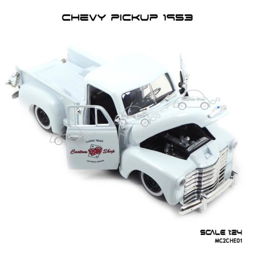 โมเดลรถ CHEVY PICKUP 1953 สีขาว (Scale 1:24) เปิดได้ครบ
