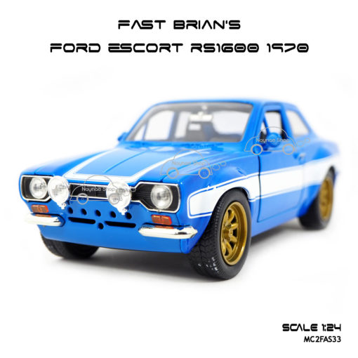 โมเดลรถ FAST BRIAN'S FORD ESCORT RS1600 1970 สีฟ้า