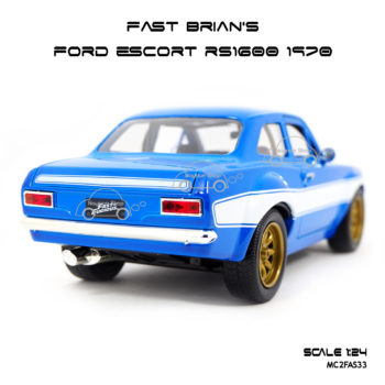 โมเดลรถ FAST BRIAN'S FORD ESCORT RS1600 1970 สีฟ้า (Scale 1:24)