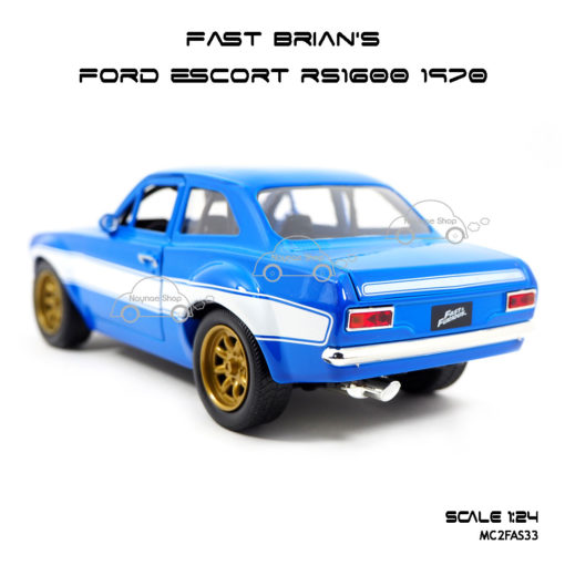 โมเดลรถ FAST BRIAN'S FORD ESCORT RS1600 1970 สีฟ้า (Scale 1:24) ประกอบสำเร็จ