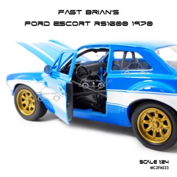 โมเดลรถ FAST BRIAN'S FORD ESCORT RS1600 1970 สีฟ้า (Scale 1:24) ภายในรถ