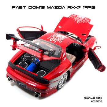 โมเดลรถ FAST DOM MAZDA RX 7 1993 (Scale 1:24) เปิดกระโปรงท้ายรถได้
