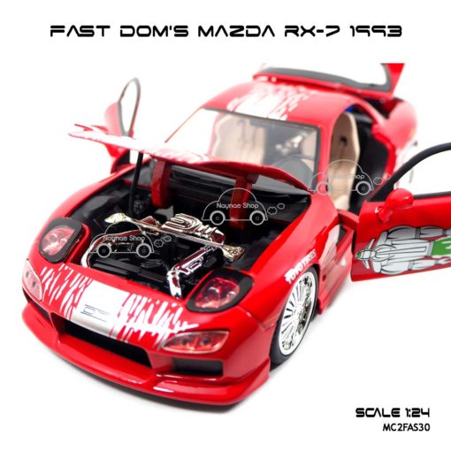 โมเดลรถ FAST DOM MAZDA RX 7 1993 (Scale 1:24) เครื่องยนต์เหมือนจริง