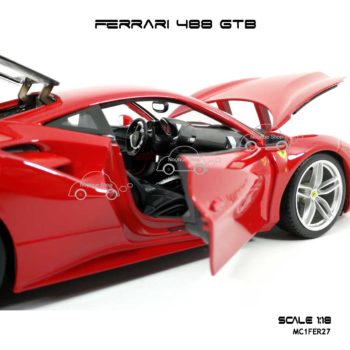 โมเดลรถ FERRARI 488 GTB สีแดง (1:18) รายละเอียดครบ