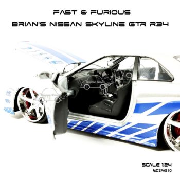โมเดลรถ Fast Furious Brian NISSAN GTR R34 (Scale 1:24) ภายในสวยๆ