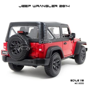 โมเดลรถ JEEP WRANGLER 2014 สีแดงดำ (Scale 1:18)