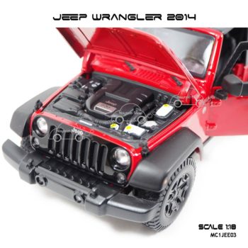 โมเดลรถ JEEP WRANGLER 2014 สีแดงดำ (Scale 1:18) รายละเอียดครบ