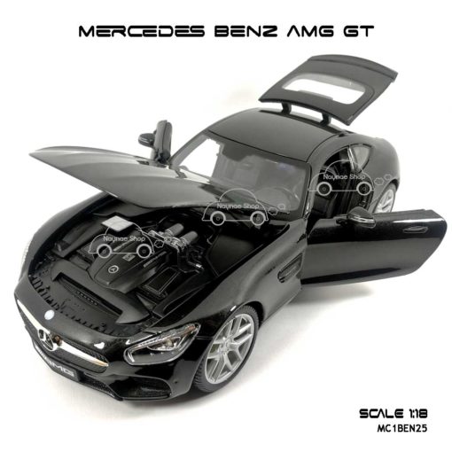 โมเดลรถ MERCEDES BENZ AMG GT สีดำ (Scale 1:18) เปิดได้ครบ