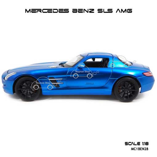 โมเดลรถ MERCEDES BENZ SLS AMG สีน้ำเงิน (1:18) โมเดลสำเร็จ