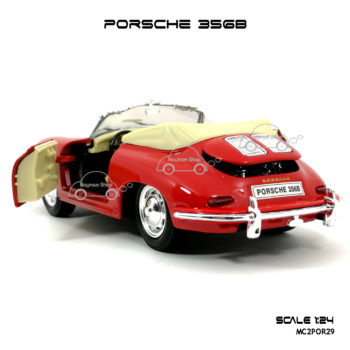 โมเดลรถ PORSCHE 356B สีแดง เปิดห้องเครื่องท้ายรถได้