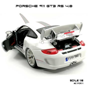 โมเดลรถ PORSCHE 911 GT3 RS สีขาว (1:18) เปิดท้ายรถได้