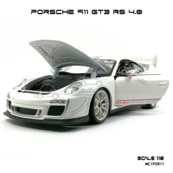 โมเดลรถ PORSCHE 911 GT3 RS สีขาว (1:18) เปิดฝากระโปรงหน้าได้
