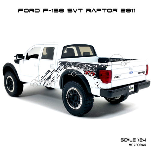 โมเดลรถกระบะ FORD F-150 SVT RAPTOR 2011 สีขาว (Scale 1:24) จำลองเหมือนจริง