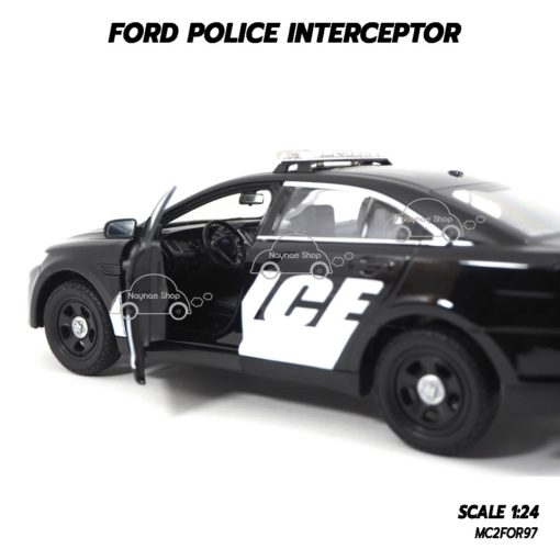 โมเดลรถตำรวจ FORD POLICE INTERCEPTOR สีดำ (1:24) พวงมาลัยซ้าย