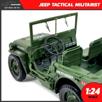 โมเดลรถทหาร JEEP TACTICAL MILITARIST (Scale 1:24) โมเดลรถเหล็ก ภายในรถจำลองสมจริง