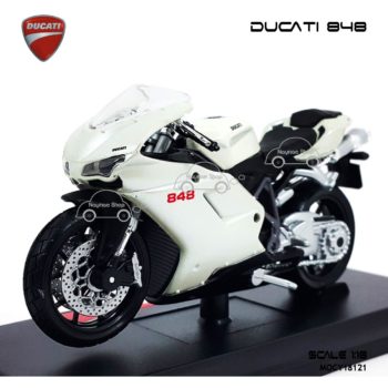 โมเดลบิ๊กไบค์ DUCATI 848 สีขาว (1:18)