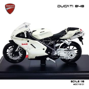 โมเดลบิ๊กไบค์ DUCATI 848 สีขาว (1:18) ประกอบสำเร็จ