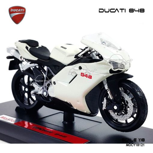 โมเดลบิ๊กไบค์ DUCATI 848 สีขาว (1:18) ผลิตโดย Maisto